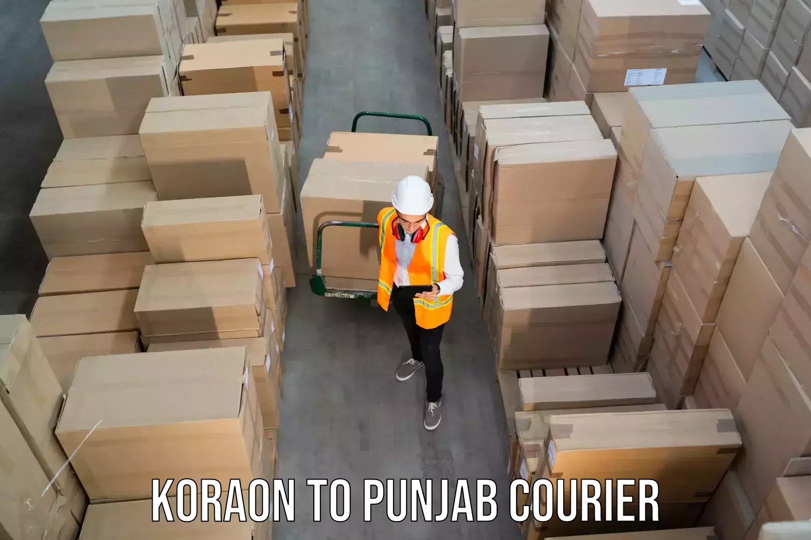 User-friendly courier app Koraon to Punjab