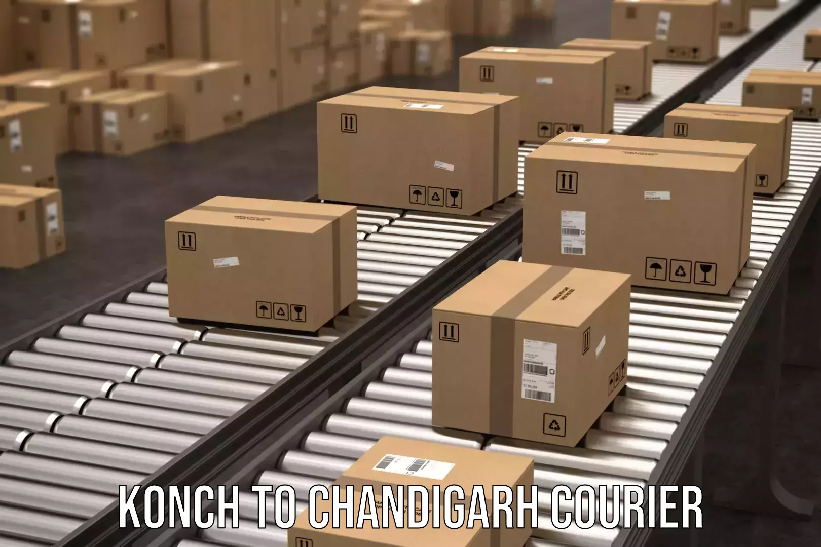 Express package delivery Konch to Chandigarh