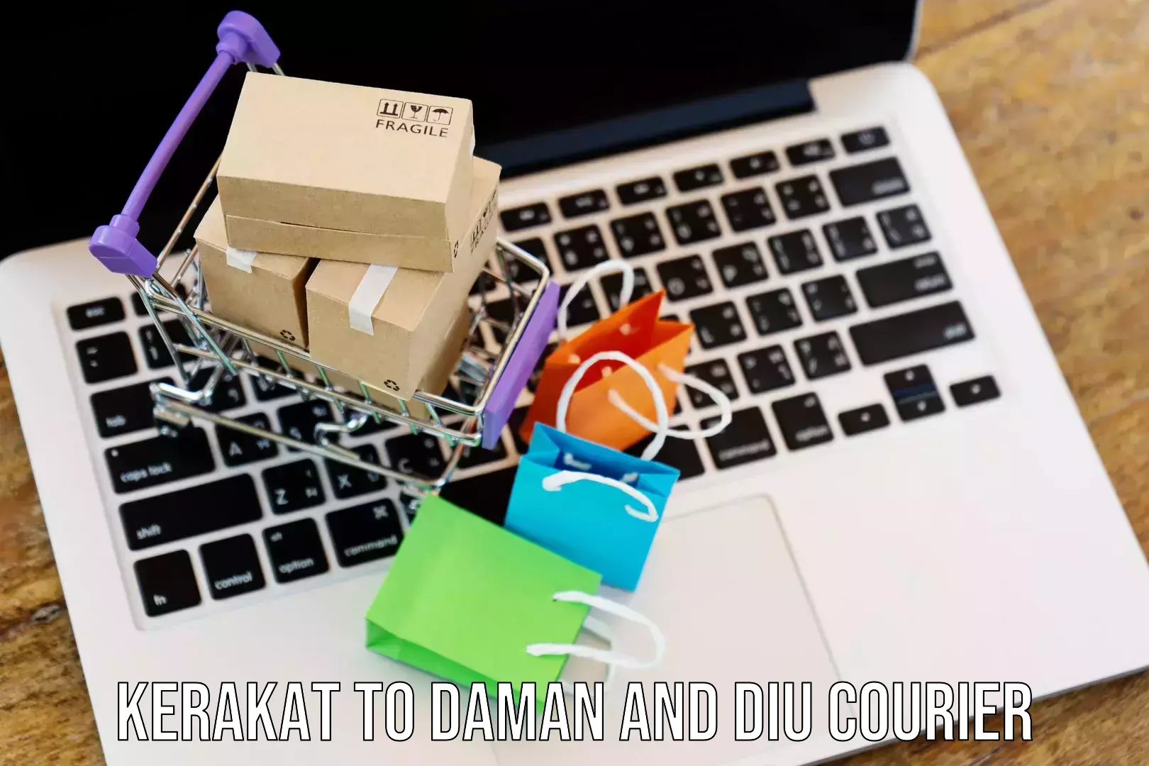 Online shipping calculator Kerakat to Daman and Diu