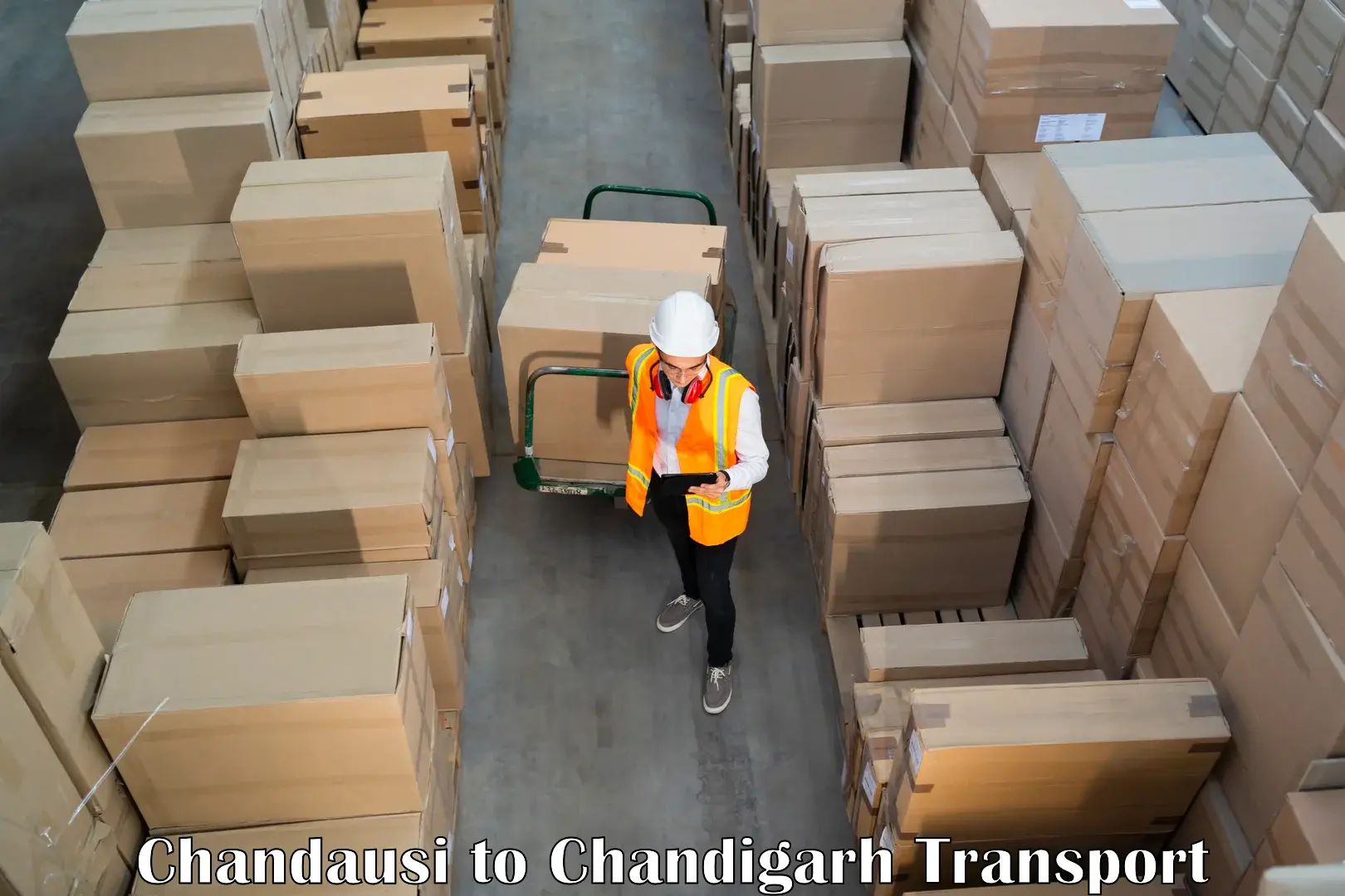 Vehicle courier services Chandausi to Chandigarh
