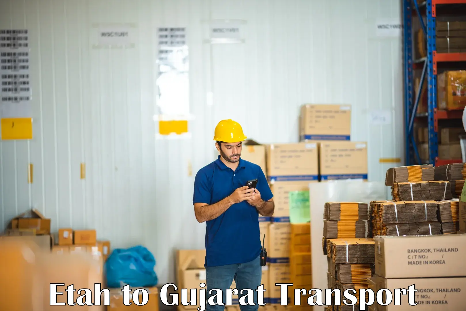 Online transport Etah to Gujarat