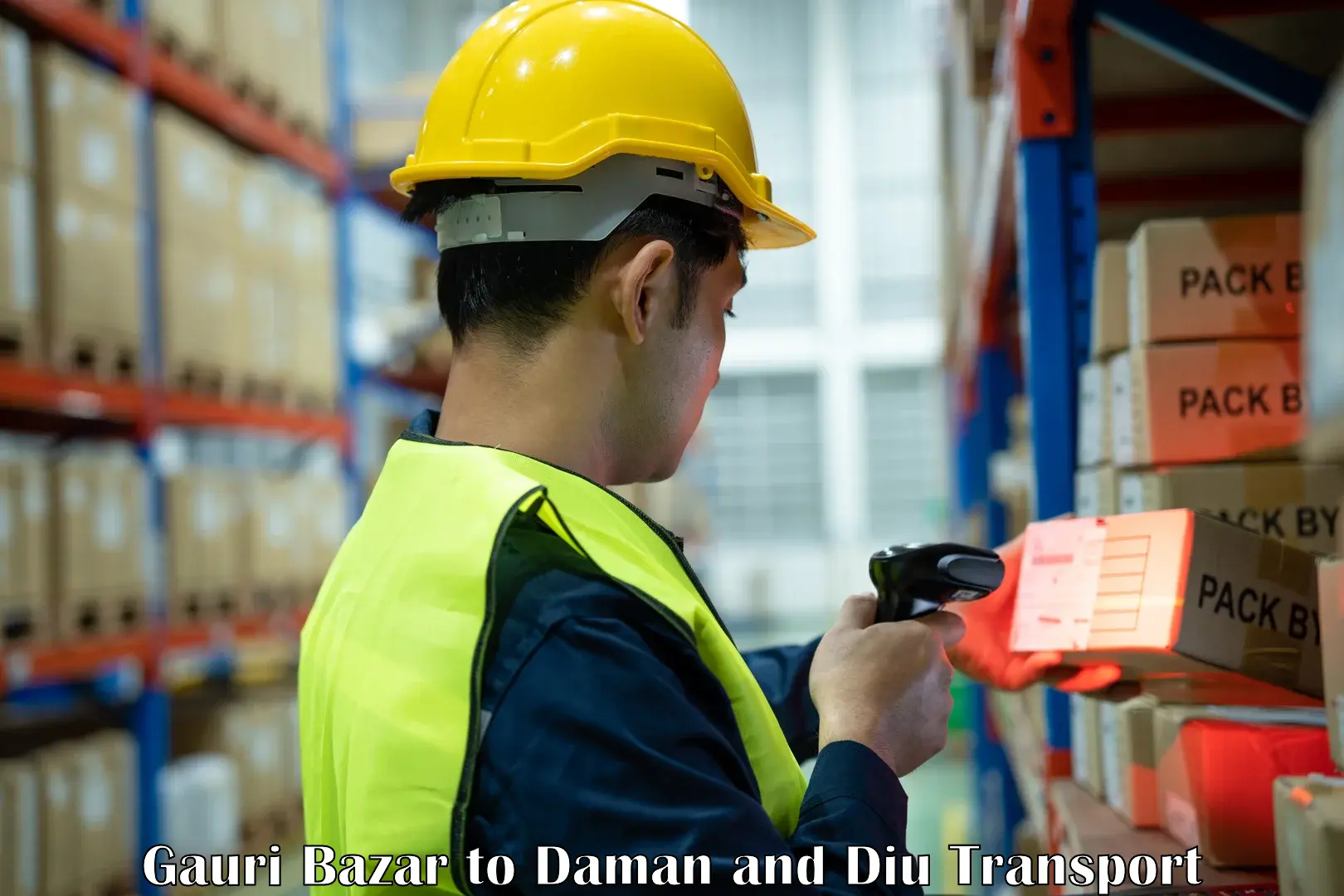 Shipping services Gauri Bazar to Daman and Diu